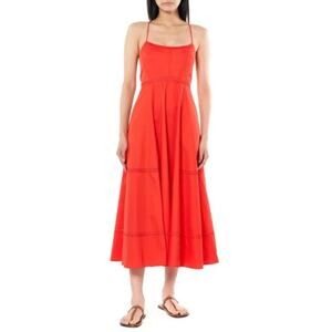 La Ligne NY Hayley Rickrack Inset Cotton Dress in Poppy Sz XS